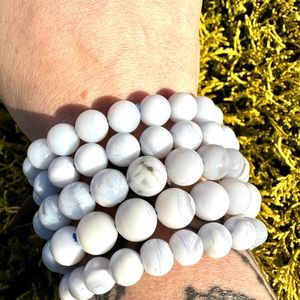 9mm-11mm Blue Lace Agate Beaded Bracelet